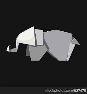 Origami elephant concept background. Realistic illustration of origami elephant vector concept background for web design. Origami elephant concept background, realistic style