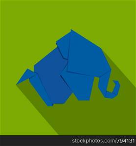 Origami elephant icon. Flat illustration of origami elephant vector icon for web. Origami elephant icon, flat style
