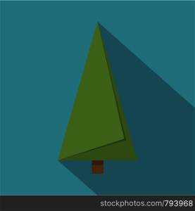 Origami fir tree icon. Flat illustration of origami fir tree vector icon for web. Origami fir tree icon, flat style