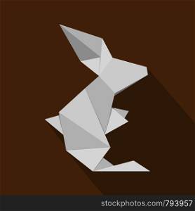 Origami Hare icon. Flat illustration of origami hare vector icon for web. Origami Hare icon, flat style