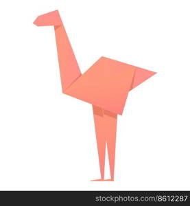 Origami ostrich icon cartoon vector. Paper bird. Folded object. Origami ostrich icon cartoon vector. Paper bird