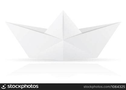 origami paper boat vector illustration isolated on white background
