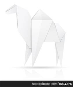 origami paper camel vector illustration isolated on white background