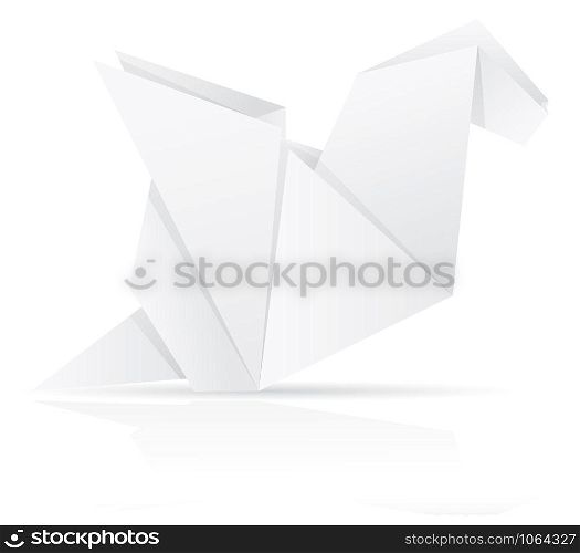 origami paper dragon vector illustration isolated on white background