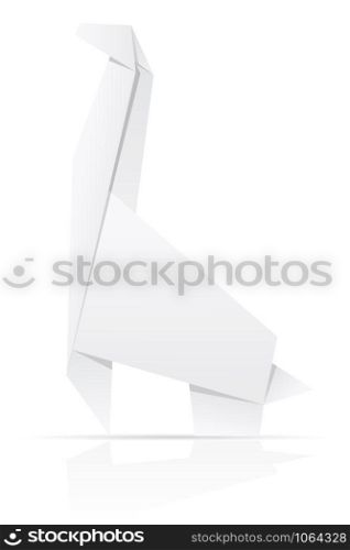 origami paper giraffe vector illustration isolated on white background