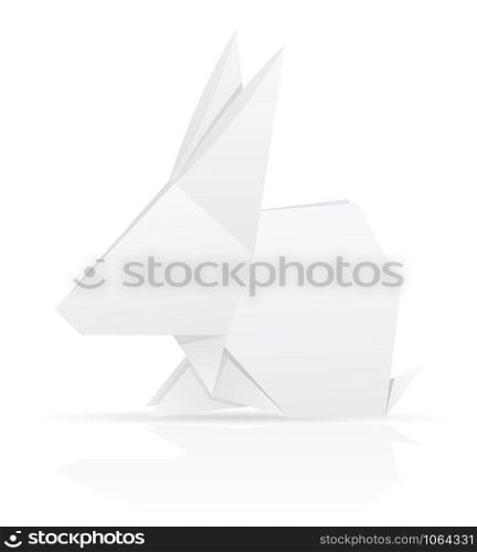 origami paper rabbit vector illustration isolated on white background