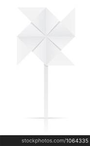 origami paper windmill vector illustration isolated on white background