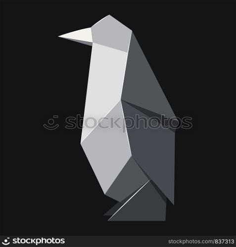 Origami penguin concept background. Realistic illustration of origami penguin vector concept background for web design. Origami penguin concept background, realistic style