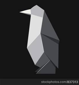 Origami penguin concept background. Realistic illustration of origami penguin vector concept background for web design. Origami penguin concept background, realistic style