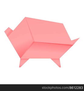 Origami pig icon cartoon vector. Paper animal. Art folded. Origami pig icon cartoon vector. Paper animal