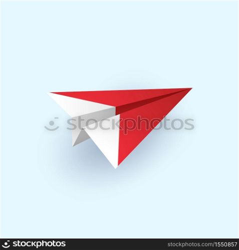 Origami plane flying, paper art style