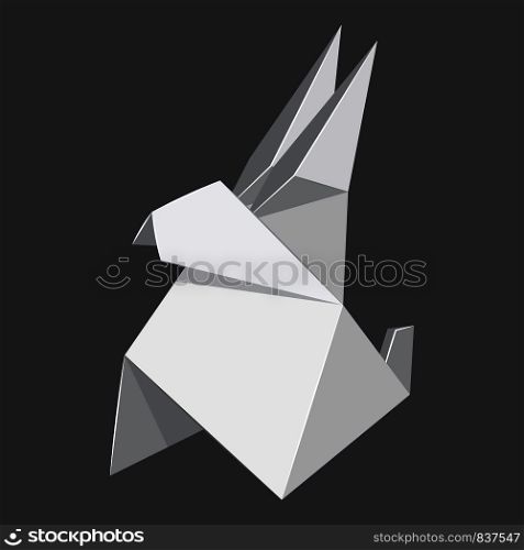 Origami rabbit concept background. Realistic illustration of origami rabbit vector concept background for web design. Origami rabbit concept background, realistic style