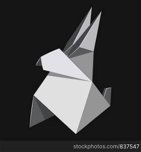 Origami rabbit concept background. Realistic illustration of origami rabbit vector concept background for web design. Origami rabbit concept background, realistic style