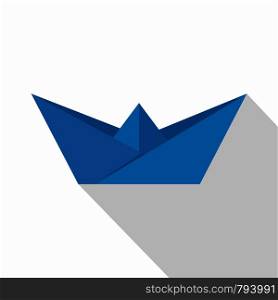 Origami ship icon. Flat illustration of origami ship vector icon for web. Origami ship icon, flat style