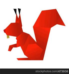Origami squirrel icon. Cartoon illustration of origami squirrel vector icon for web. Origami squirrel icon, cartoon style