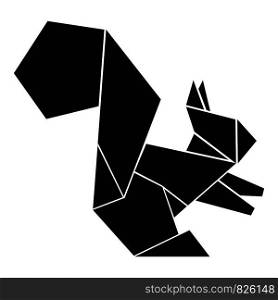 Origami squirrel icon. Simple illustration of origami squirrel vector icon for web. Origami squirrel icon, simple black style