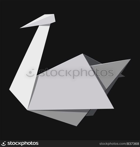 Origami swan concept background. Realistic illustration of origami swan vector concept background for web design. Origami swan concept background, realistic style