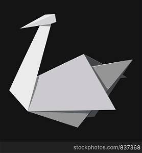 Origami swan concept background. Realistic illustration of origami swan vector concept background for web design. Origami swan concept background, realistic style