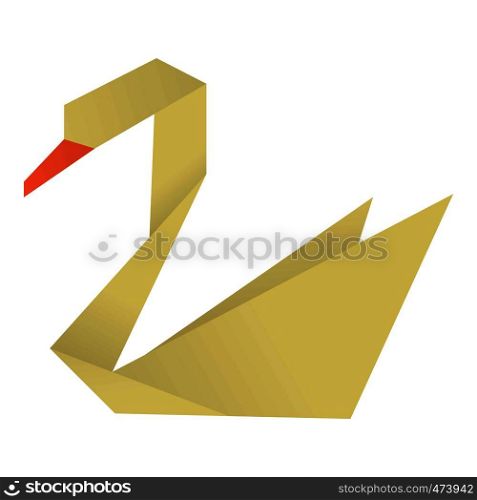 Origami swan icon. Cartoon illustration of origami swan vector icon for web. Origami swan icon, cartoon style