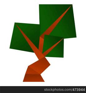 Origami tree icon. Cartoon illustration of origami tree vector icon for web. Origami tree icon, cartoon style