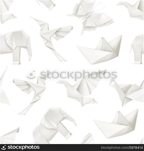 Origami, vector seamless pattern