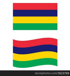 original and simple Mauritius flag on white background. Flag of Mauritius. waving Mauritius Flag. flat style.