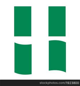 original and simple Nigeria flag on white background. Flag of Nigeria. waving Nigeria Flag. flat style.