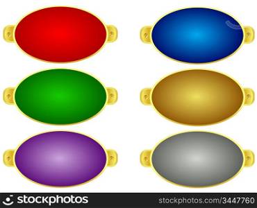 Original glossy oval buttons. Vector.
