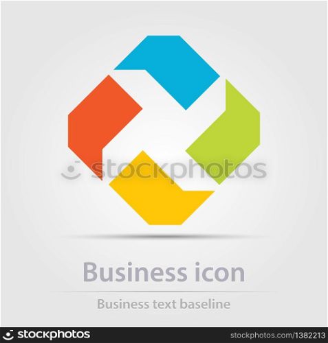Originally created color abstract business icon for creative design tasks. Originally created color business icon