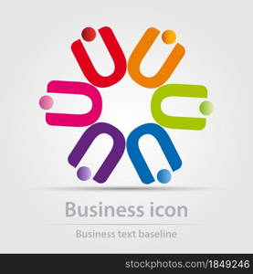 Originally designed color abstract vector business icon for creative design tasks. Originally designed vector color business icon