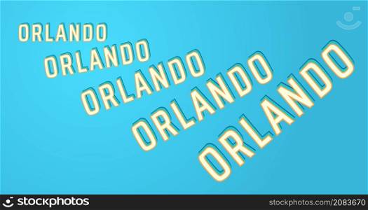 Orlando repeat word message. Vector decorative typography. Decorative typeset style. Latin script for headers. Trendy phrase stencil for graphic posters, banners, invitations texts. Orlando repeat word message