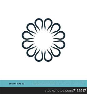 Ornament Flower Icon Vector Logo Template Illustration Design. Vector EPS 10.