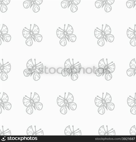 Ornament from monochrome butterflies, compiled for the background. Vector illustration.