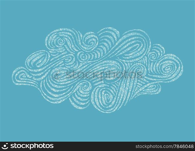 Ornament hand-drawn Cloud illustration. EPS vector file. Hi res JPEG included.&#xA;