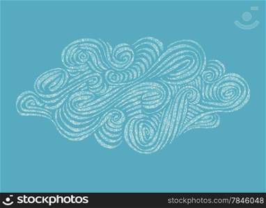 Ornament hand-drawn Cloud illustration. EPS vector file. Hi res JPEG included.&#xA;