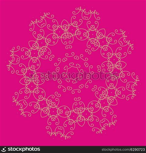 Ornament on the pink ethnic background.