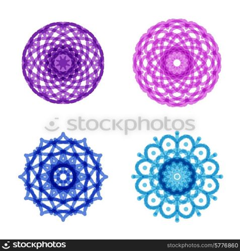 Ornament round set with mandala. Geometric circle isolated element in vector.. Ornament round set with mandala