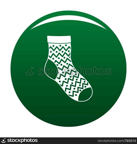 Ornament sock icon. Simple illustration of ornament sock vector icon for any design green. Ornament sock icon vector green