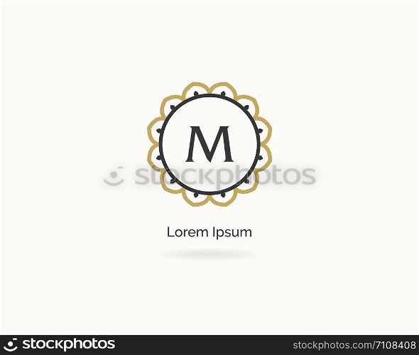 Ornamental and decorative letter M logo vector design. M logo.