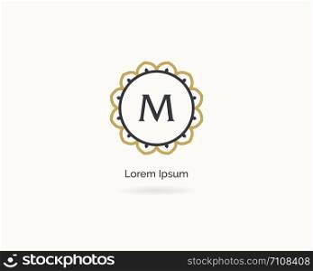 Ornamental and decorative letter M logo vector design. M logo.