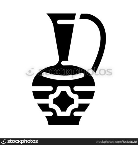 ornamental arabian jug glyph icon vector. ornamental arabian jug sign. isolated symbol illustration. ornamental arabian jug glyph icon vector illustration