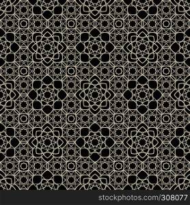 Ornamental arabic seamless pattern vector background on black. Ornamental arabic seamless pattern