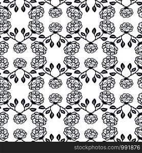 Ornamental black and white roses background. Floral seamless pattern. Roses pattern for textile design. Vintage repeating pattern. Ornamental black and white roses background. Floral seamless pattern. Roses pattern for textile design. Vintage repeating pattern.