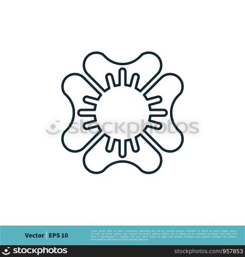 Ornamental Blossom Flower Icon Vector Logo Template Illustration Design. Vector EPS 10.