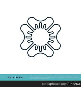 Ornamental Blossom Flower Icon Vector Logo Template Illustration Design. Vector EPS 10.