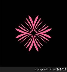 Ornamental blossom pink flower logo template vector eps 10