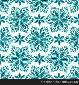 Ornamental blue floral background. Seamless pattern for textile design, prints for fabric and winter decoration.. Ornamental blue floral background. Seamless pattern for textile design, prints for fabric and winter decoration