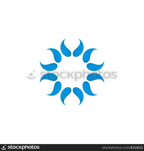 Ornamental blue star flower logo Illustration Design. Vector EPS 10.