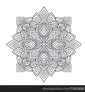 Ornamental bohemian Mandala. Tattoo art design. Detailed ornament pattern. Colouring book page. Interior mandala print. Ornamental bohemian Mandala. Tattoo art design