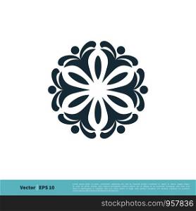 Ornamental Decoration Flower Icon Vector Logo Template Illustration Design. Vector EPS 10.